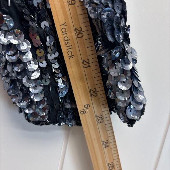 Vintage Three Flaggs Womens Glam Sequins Silk Old Money Top Size S Cocktail - Picture 6 of 7